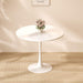 White Round Table, Modern Dining Table, MDF Top and Steel B0ase Tulip Round Kitchen Table, Mid Century Coffee Table for Living Room 24 Inch. - DTYStore