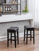 A&A Furniture,Counter Height 26" Bar Stools for Kitchen Counter Backless Faux Leather Stools Farmhouse Island Chairs (26 Inch, Black, Set of 2)