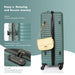 3 Piece Luggage Sets ABS Lightweight Suitcase with Two Hooks, Spinner Wheels, TSA Lock