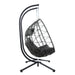 2 Persons Egg Chair with Stand Indoor Outdoor Swing Chair Patio Wicker Hanging Egg Chair Hanging Basket Chair with Stand for Bedroom Living Room Balcony - DTYStore
