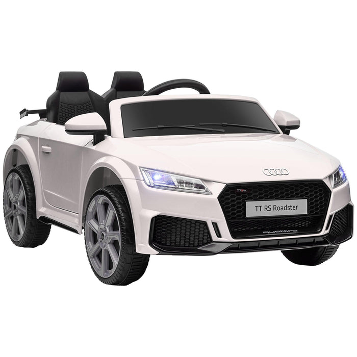 6V Kids Electric Ride On Car, Licensed Audi TT RS with Seat and Remote Control, Horn, Music, MP3 - White