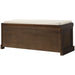 TREXM Rustic Storage Bench with 3 Removable Classic Rattan Basket , Entryway Bench with Removable Cushion (Espresso)