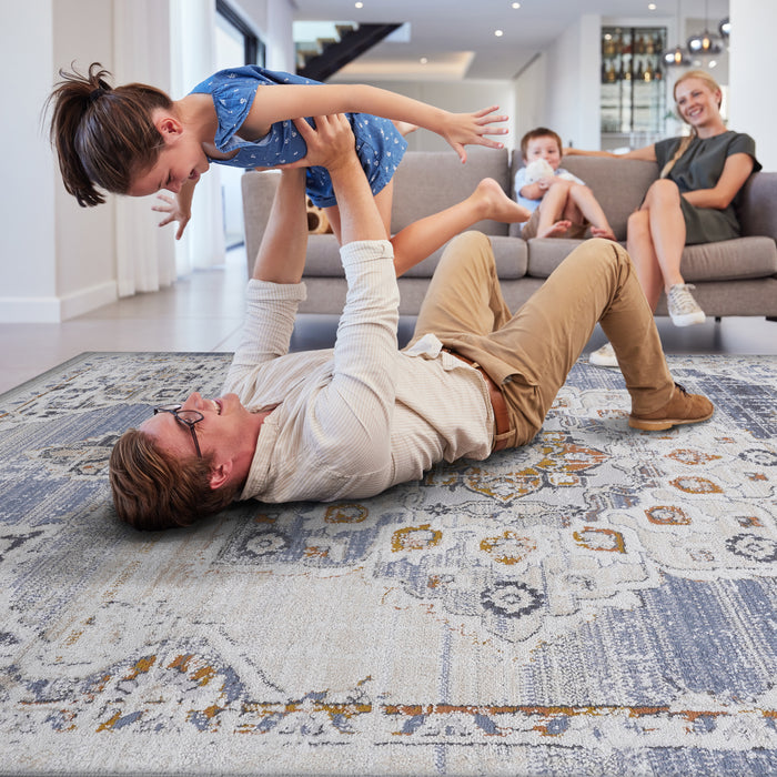 DTY Signature Collection 2X8 Cream/Gold /Medallion Non-Shedding Living Room Bedroom Dining Home Office Stylish and Stain Resistant Area Rug - DTYStore