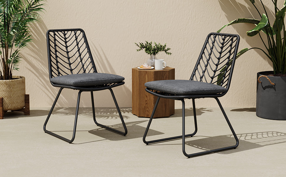DEJA CHAIR,2PCS with 2 Cushions,Gray - DTYStore