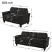 Living Room Furniture Loveseat Sofa and 3-seat sofa (Black)