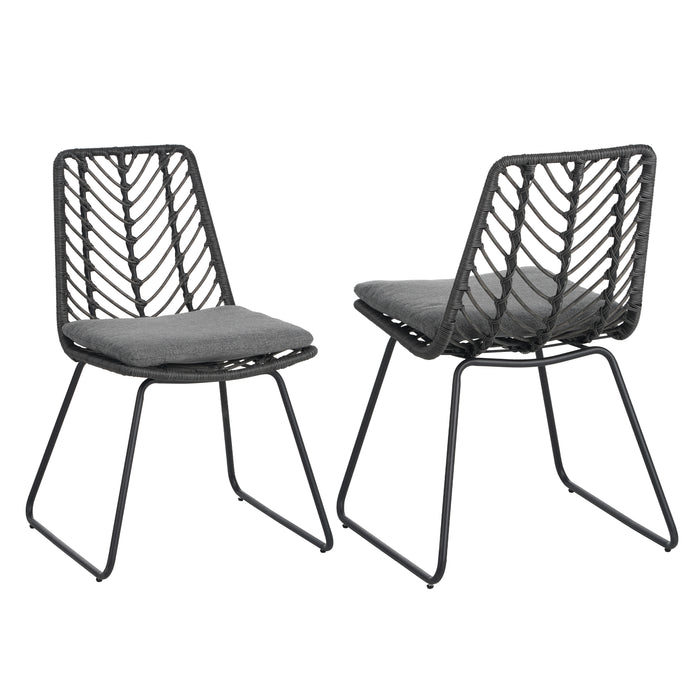 DEJA CHAIR,2PCS with 2 Cushions,Gray - DTYStore