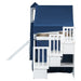 Twin Size Loft Bed with Tent and Tower - Blue - DTYStore