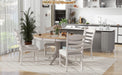 5-Piece Retro Functional Dining Table Set with Round Extendable Table and 4 Chairs