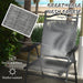 Outsunny Folding Patio Chairs, Set of 4 Sports Chairs for Adults, Camping Chairs with Armrests, Breathable Mesh Fabric Seat for Lawn, Gray - DTYStore