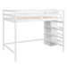 Full Size Loft Bed with Built-in Storage Wardrobe and Staircase, White(Old SKU:SM000527AAK) - DTYStore