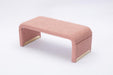 New Boucle Fabric Loveseat Ottoman Footstool Bedroom Bench Shoe Bench With Gold Metal Legs,Coffee Pink