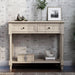 TREXM Daisy Series Console Table Traditional Design with Two Drawers and Bottom Shelf (Retro Grey)