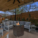 Wicker Fire Pit Column with Glass Wind Guard - DTYStore