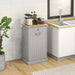 Kitchen Tilt Out Trash Bin Cabinet Free Standing Recycling Cabinet Trash Can Holder With Drawer, Gray