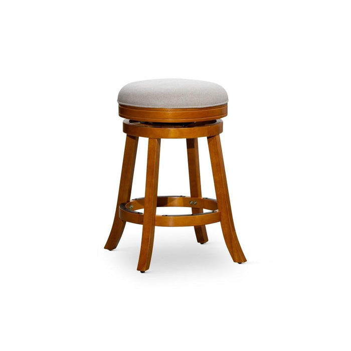 Creede Backless Fabric Swivel Stool, 24" Counter or 30” Bar Stool 24" Counter Height Natural Beige Fabric