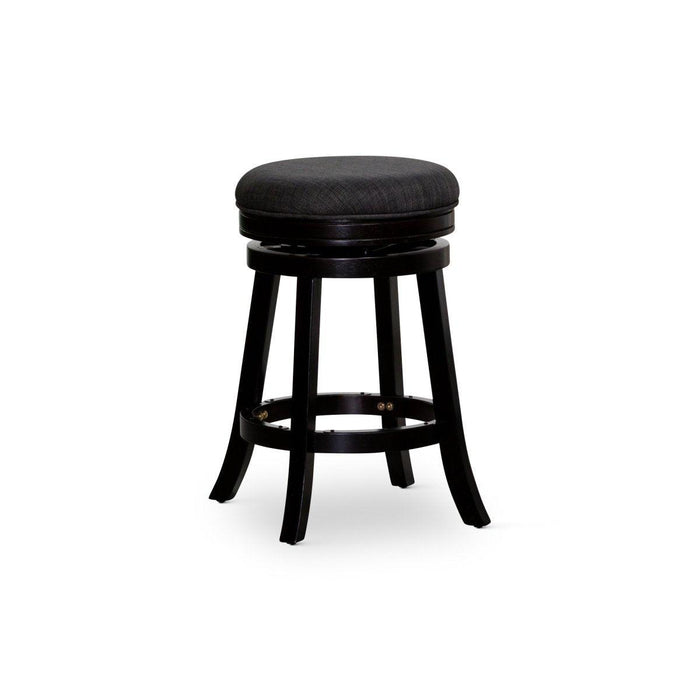 Creede Backless Fabric Swivel Stool, 24" Counter or 30” Bar Stool 24" Counter Height Espresso Charcoal Fabric