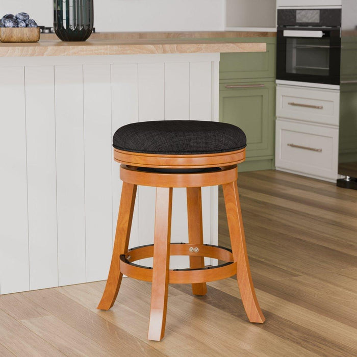 Creede Backless Fabric Swivel Stool, 24" Counter or 30” Bar Stool