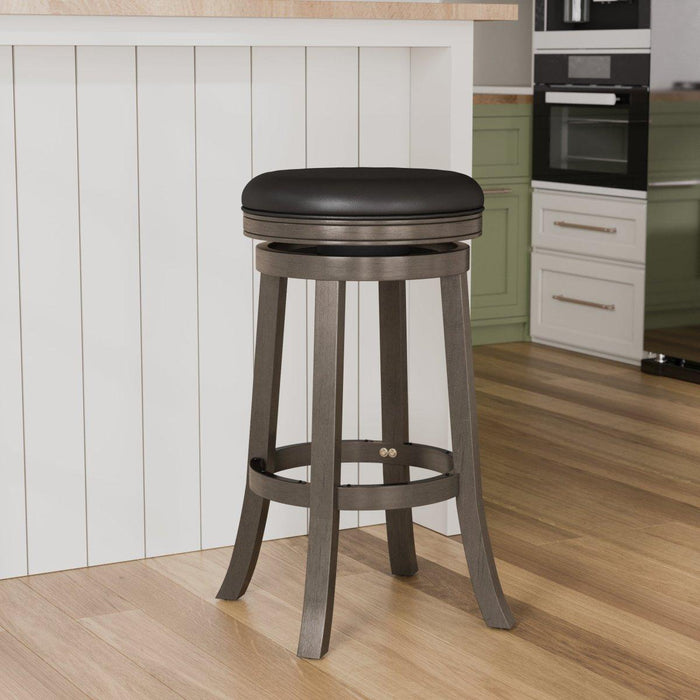 Creede Backless Fabric Swivel Stool, 24" Counter or 30” Bar Stool