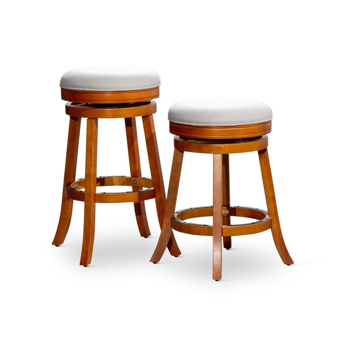 Creede Backless Fabric Swivel Stool, 24" Counter or 30” Bar Stool