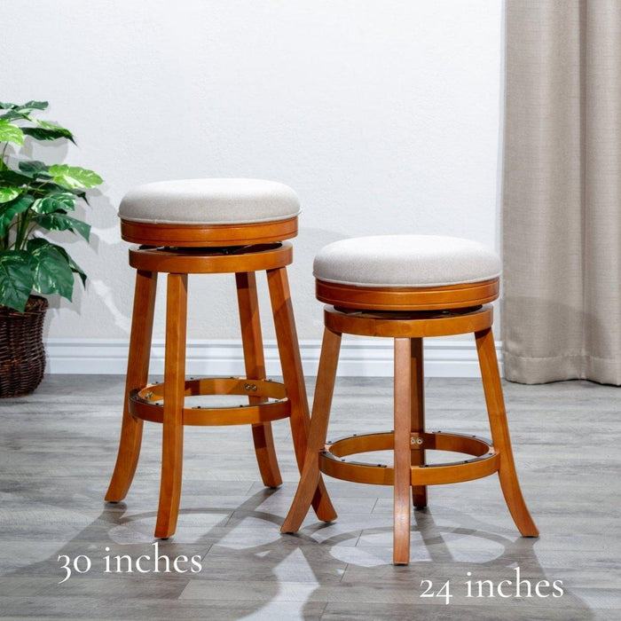 Creede Backless Fabric Swivel Stool, 24" Counter or 30” Bar Stool