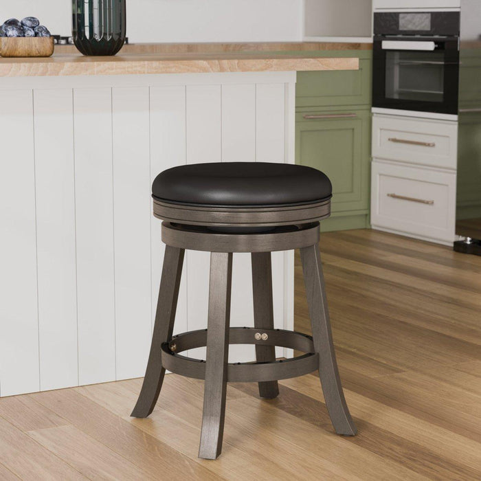 Creede Backless Fabric Swivel Stool, 24" Counter or 30” Bar Stool