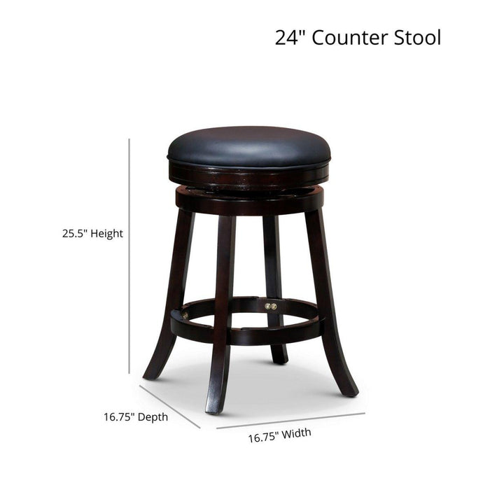 Creede Backless Fabric Swivel Stool, 24" Counter or 30” Bar Stool