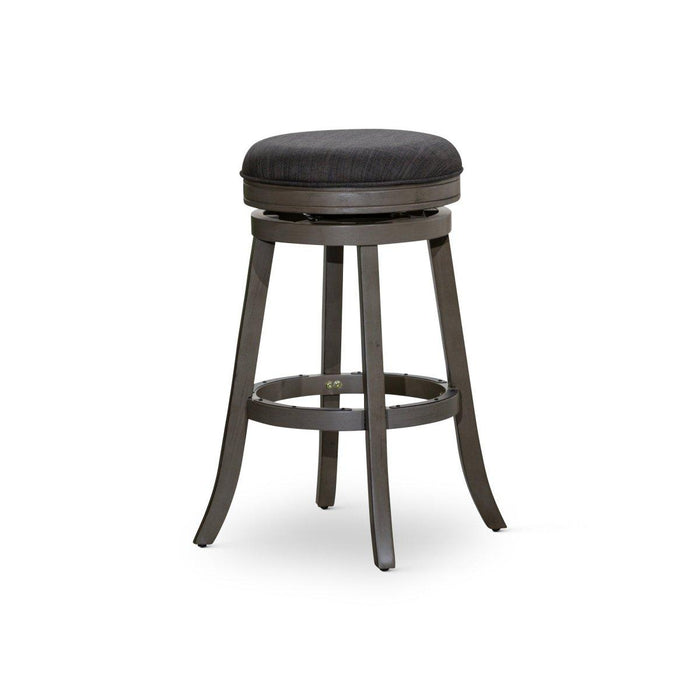 Creede Backless Fabric Swivel Stool, 24" Counter or 30” Bar Stool 30" Bar Height Weathered Gray Charcoal Fabric