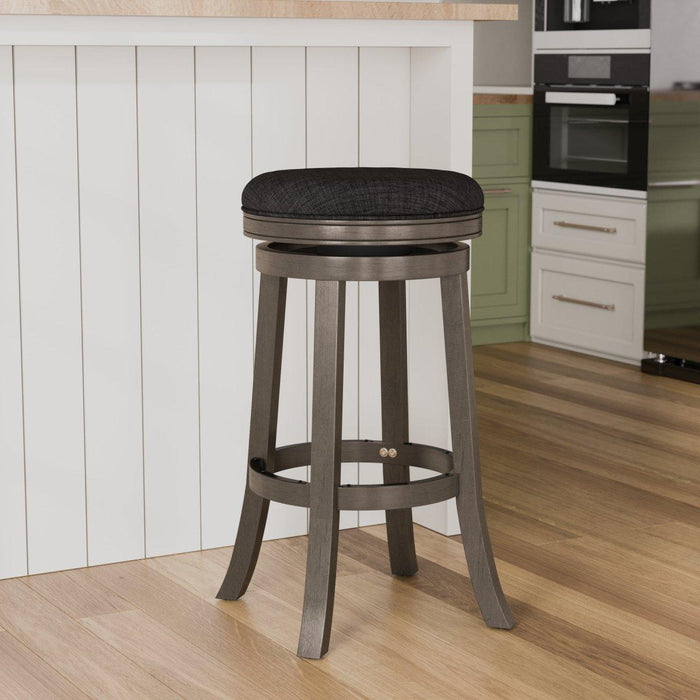 Creede Backless Fabric Swivel Stool, 24" Counter or 30” Bar Stool