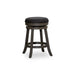 Creede Backless Fabric Swivel Stool, 24" Counter or 30” Bar Stool 24" Counter Height Weathered Gray Charcoal Fabric