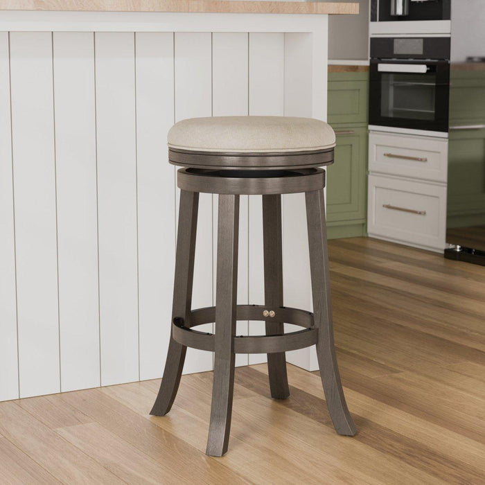 Creede Backless Fabric Swivel Stool, 24" Counter or 30” Bar Stool