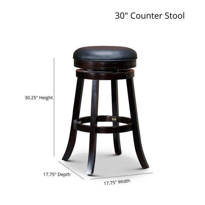 Creede Backless Fabric Swivel Stool, 24" Counter or 30” Bar Stool