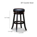 Creede Backless Fabric Swivel Stool, 24" Counter or 30” Bar Stool