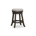 Creede Backless Fabric Swivel Stool, 24" Counter or 30” Bar Stool 24" Counter Height Weathered Gray Beige Fabric