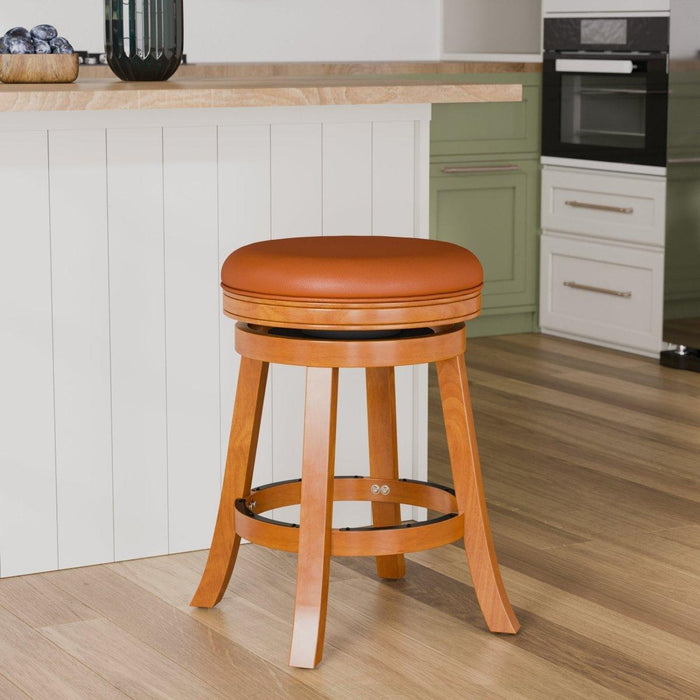 Creede Backless Fabric Swivel Stool, 24" Counter or 30” Bar Stool