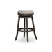 Creede Backless Fabric Swivel Stool, 24" Counter or 30” Bar Stool 30" Bar Height Weathered Gray Beige Fabric