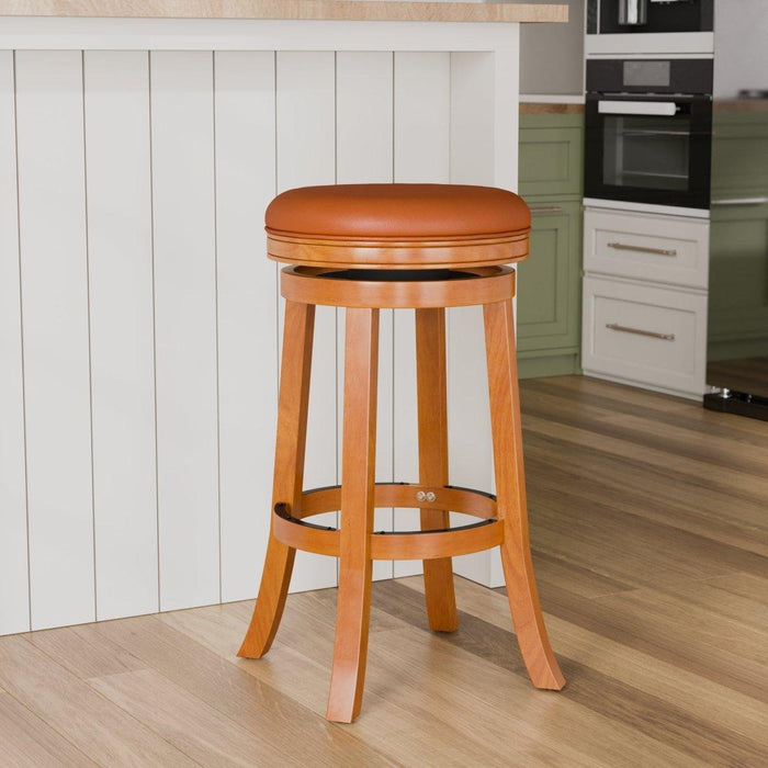 Creede Backless Fabric Swivel Stool, 24" Counter or 30” Bar Stool