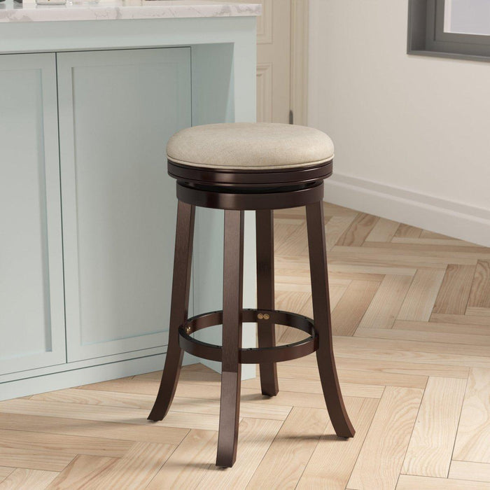 Creede Bonded Leather Backless Swivel Stool, 24" Counter or 30” Bar Stool