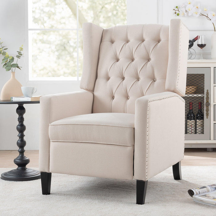 Manual Wing Chair Recliner - 27.16" Wide Comfort and Style for Your Living Space