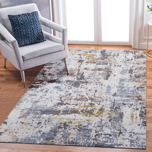 DTY Signature Collection 8X10 Ivory/Blue /Abstract Non-Shedding Living Room Bedroom Dining Home Office Stylish and Stain Resistant Area Rug - DTYStore