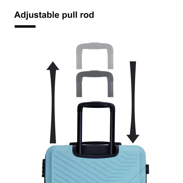 3 Piece Luggage Sets ABS Lightweight Suitcase with Two Hooks, Spinner Wheels, TSA Lock