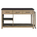 Extendable Kitchen Island with Storage, Multi-Functional Kitchen Cart with Built-In Power Outlets, Retro Kitchen Island on Wheels with Drawers and Open Shelves for Kitchen (Espresso+Natural) - DTYStore