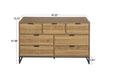 Modern 7 Drawer Dresser Wood Cabinet (Walnut)