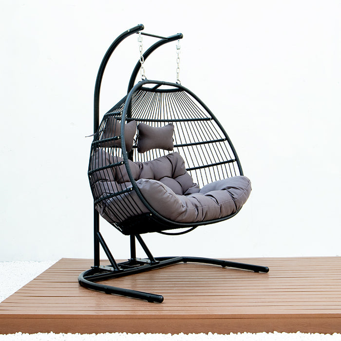 FOLDING DOUBLE SWING CHAIR w/CUSHION - DTYStore