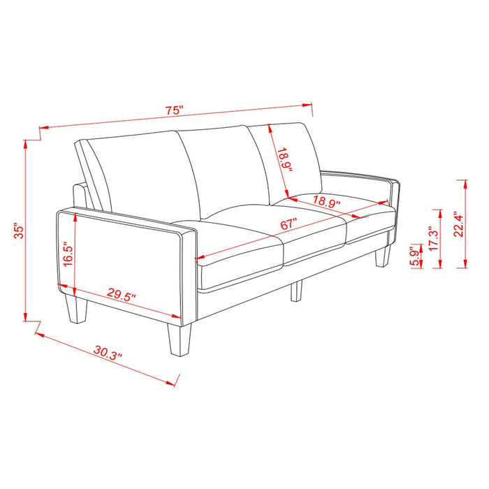 Modern Living Room Furniture Sofa in Dark Grey Fabric