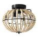 Beaded Fan lamp Wood Beaded Chandelier Oak White - DTYStore