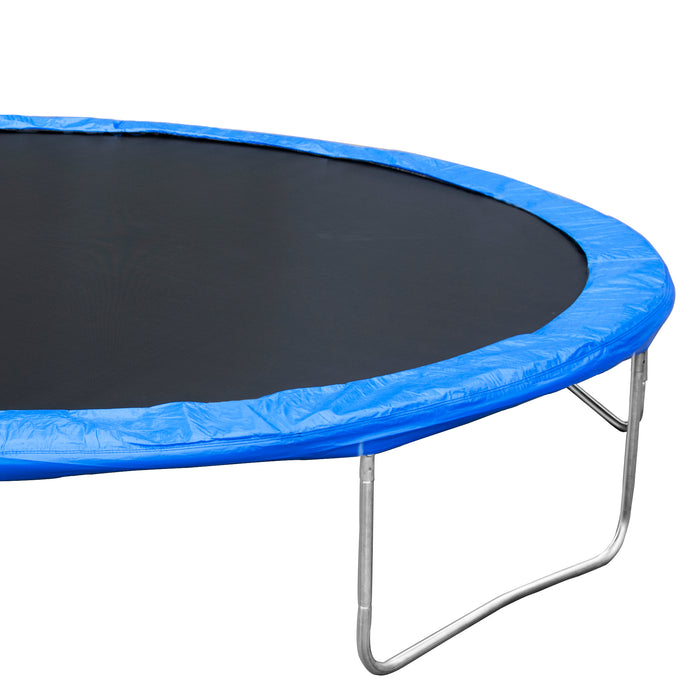 14FT Trampoline for Adults & Kids with Basketball Hoop, Outdoor Trampolines w/Ladder and Safety Enclosure Net for Kids and Adults,Double-side Color cover - DTYStore