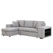 104.5" Pull Out Sleeper Sofa Reversible L-Shape 3 Seat Sectional Couch with Storage Chaise and 2 Stools for Living Room Furniture Set,Gray