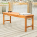 Modern Slat-Top Solid Wood Patio Bench - Brown - DTYStore