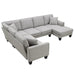 Modern U Shape Sectional Sofa Set with 3 Pillows for Living Room, Apartment, Office