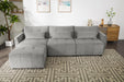 113.3" Convertible Sectional Sofa Couch 3-Seat L-Shaped with Movable Ottoman and USB